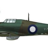 kolorowy profil Hurricane Nk I trop V7476 w malowaniu RAAF