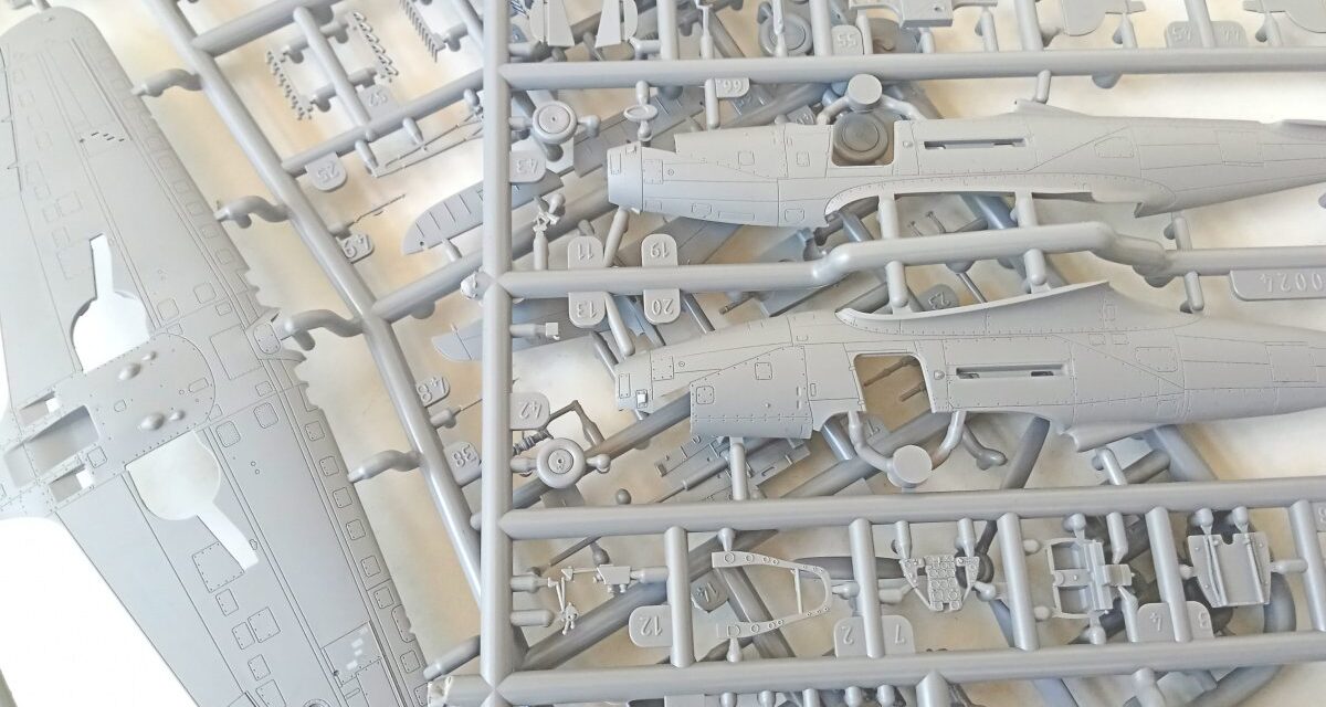 The first production sprues of the P-39Q Airacobra model kit