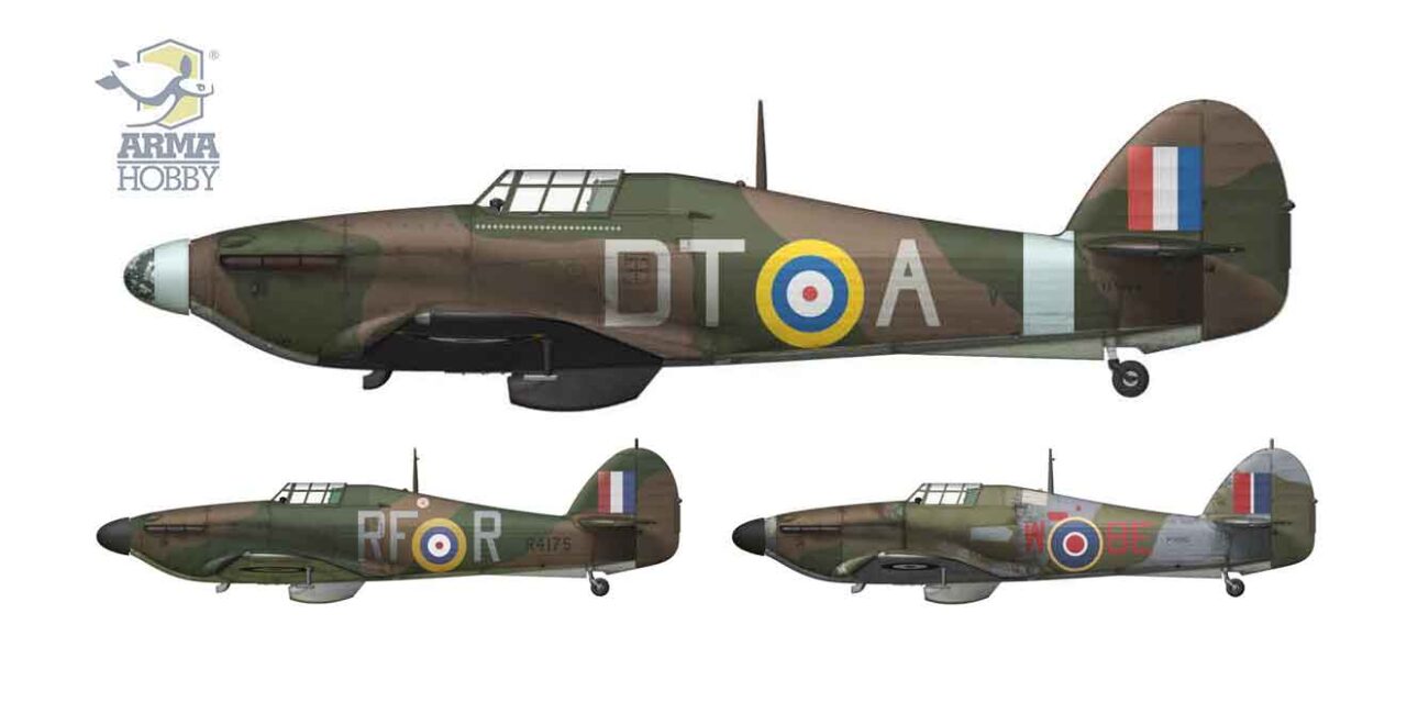 Three Hurricanes from the premiere 1/48 box… and there are four paint schemes!