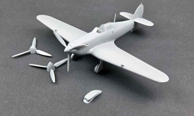 Hurricane Mk I 1/48 – pierwszy montaż próbnych wtrysków. Relacja projektanta