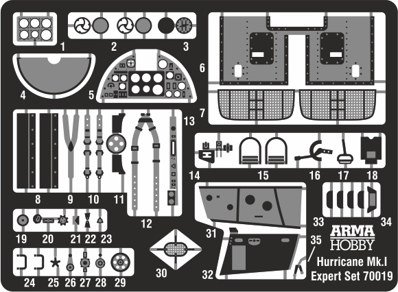 Hurricane I – photoetched parts and decals