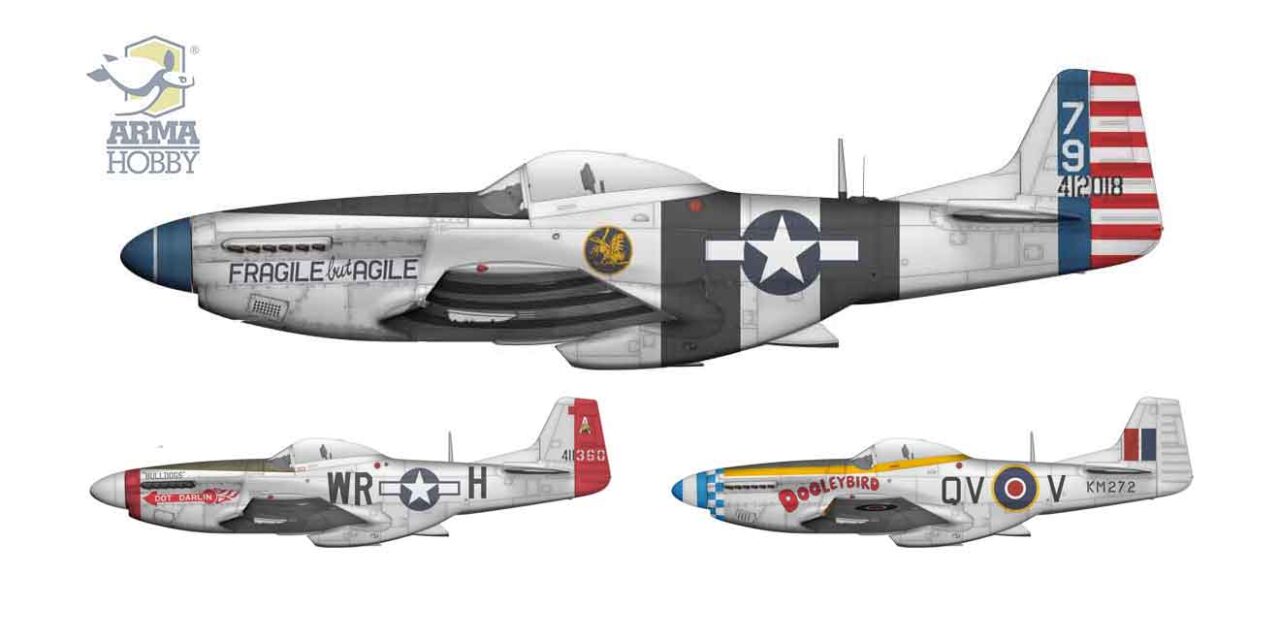 P-51K Mustang – trzy samoloty z zestawu Arma Hobby 1/72