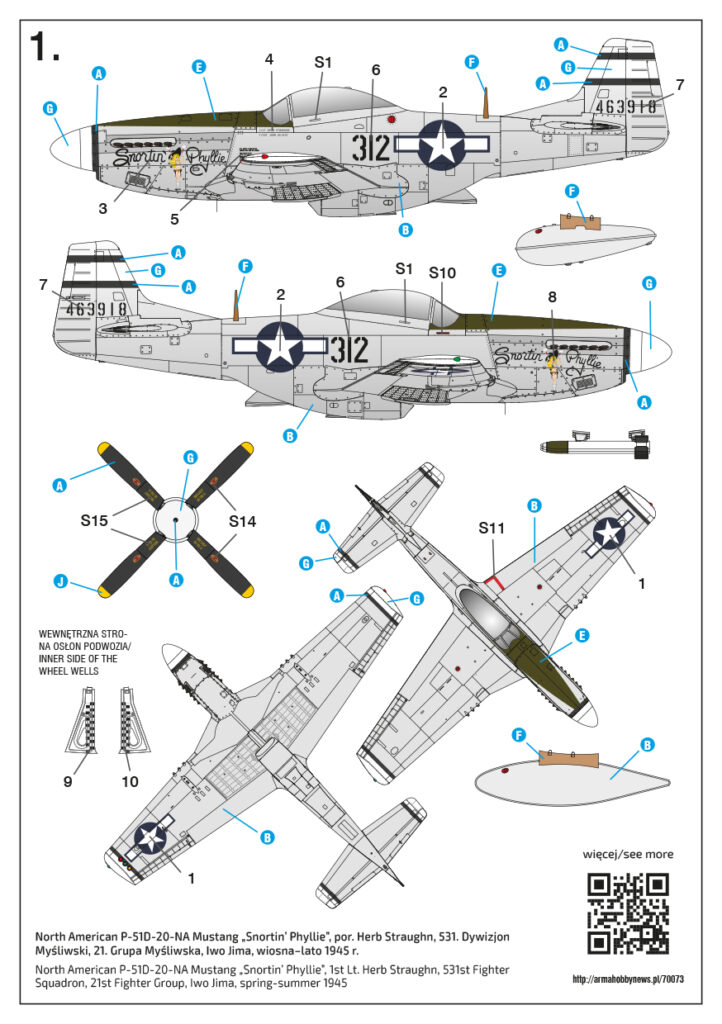 Malowanie Snortin' Phyllie – P-51D VLR Mustang 70073