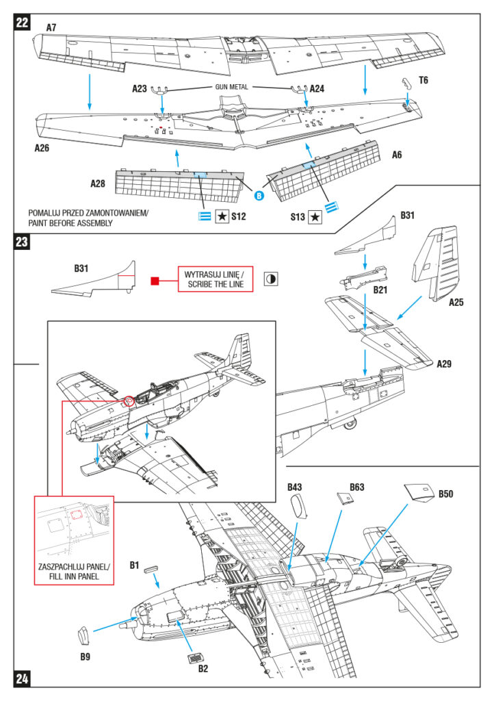 Instrukcja montażu skrzydeł modelu P-51D Mustang VLR
