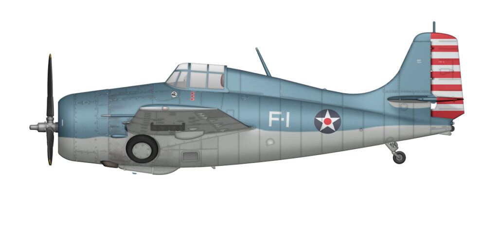 Profil barwny F4F-3 Wildcat BuNo 3976 F-1 Thacha z trzema zwycięstwami