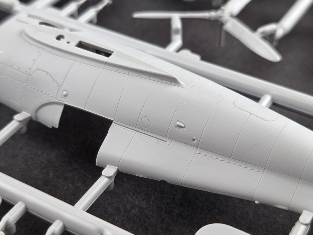 Fuselage panel line and surface detail of the Wildcat model