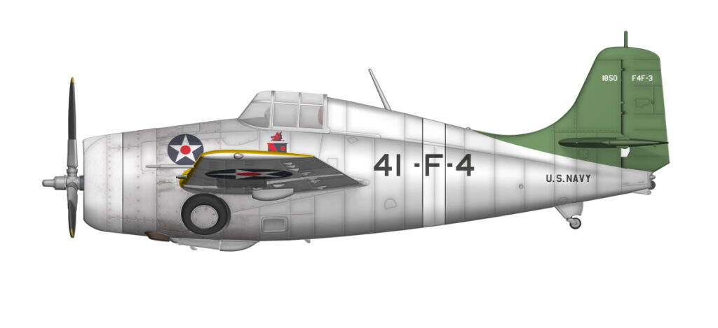 Profil barwny Grummana F4F-3 BuNo 1850, 41-F-4 z VF-41, USS Ranger