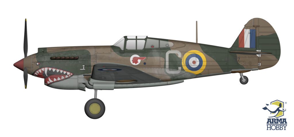 Curtiss Tomahawk Mk IIB AK367 C Pontiac z 112 Squadron RAF z rekinią paszczą