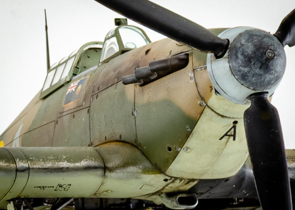 Model Hurricane Mk I DT-A Arma Hobby na neutralnym tle fotograficznym