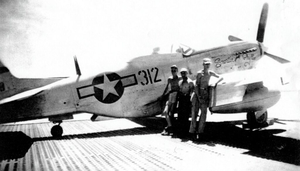 P-51D Snortin’ Phyllie with what appear to be twin Uncle Dog antenna masts behind the cockpit