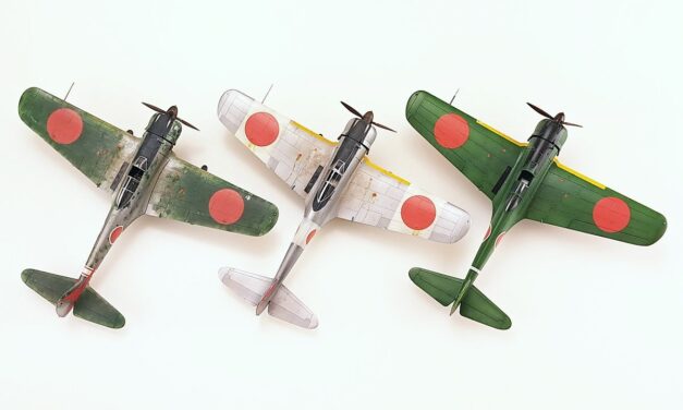 Ki-43 Hayabusa – models built from test sprues – Wojtek Bułhak