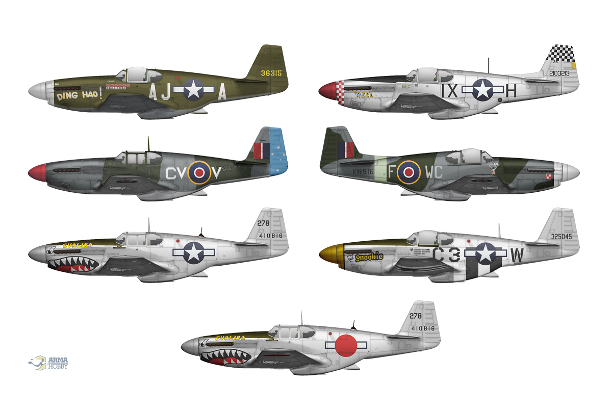 P 51 B C Mustang Expert Set camouflage and markings options Arma Hobby news blog