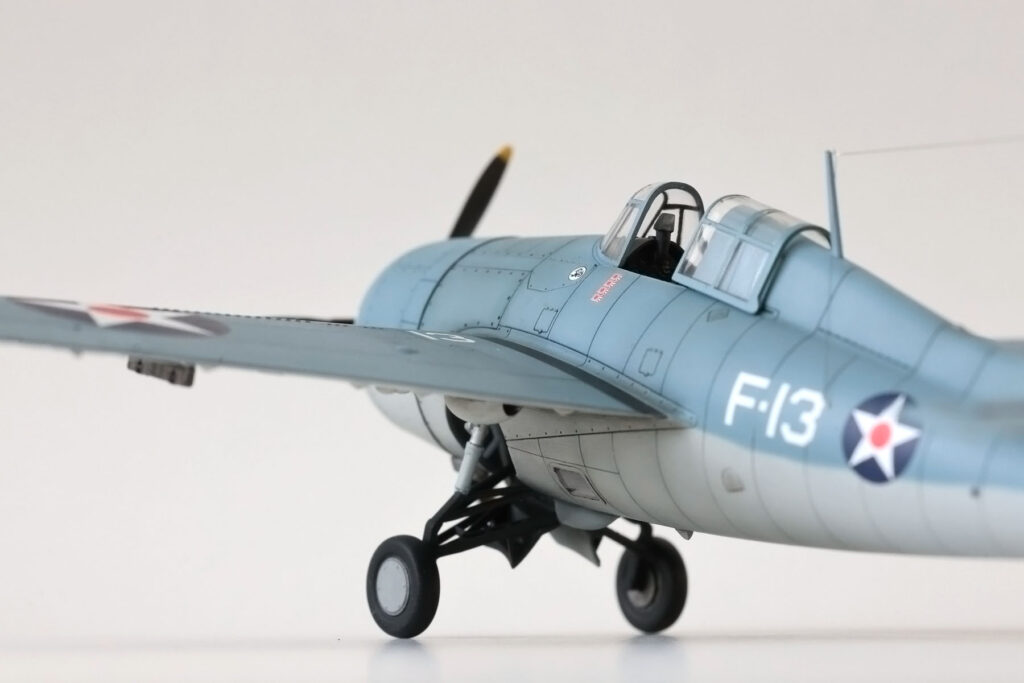 Clear sprue of the F4F-3 Wildcat kit with the transport stand